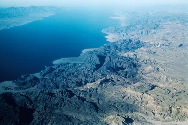 An aerial view of Egypt circa 1960 Historic 1960s Old Photo
