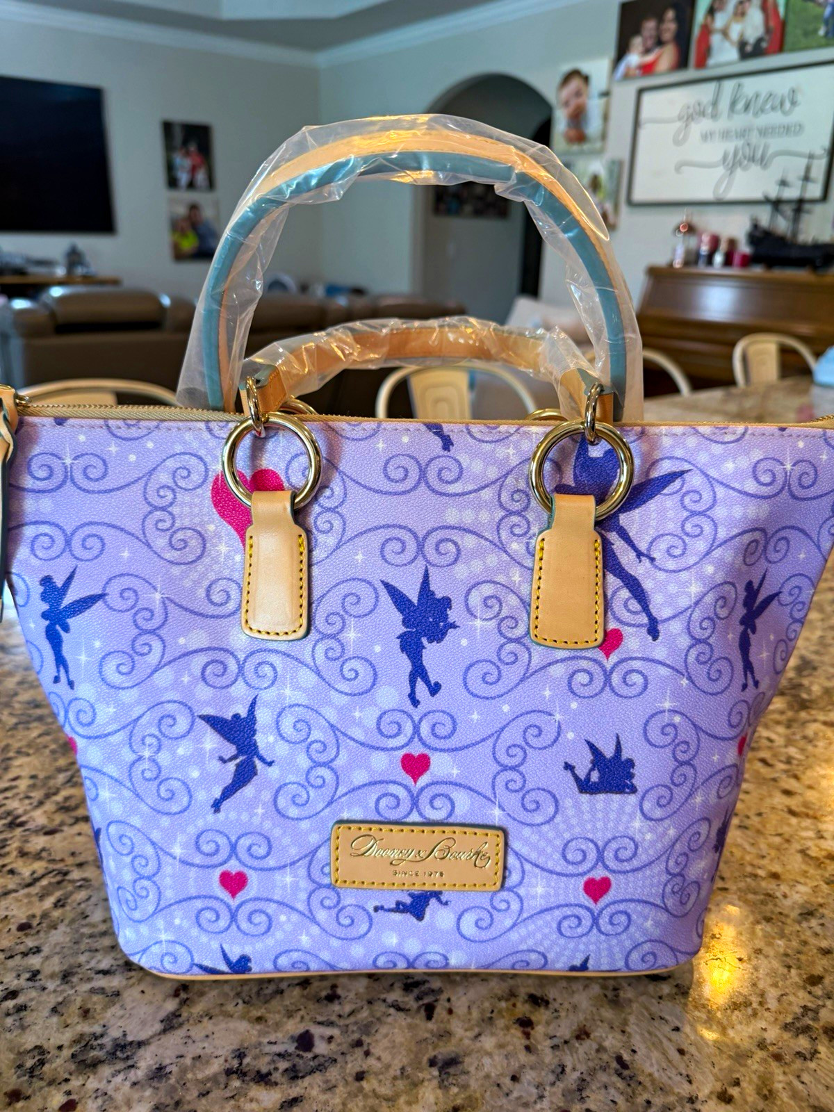 Dooney & Bourke Disney Tinker Bell Shopper Tote Purple