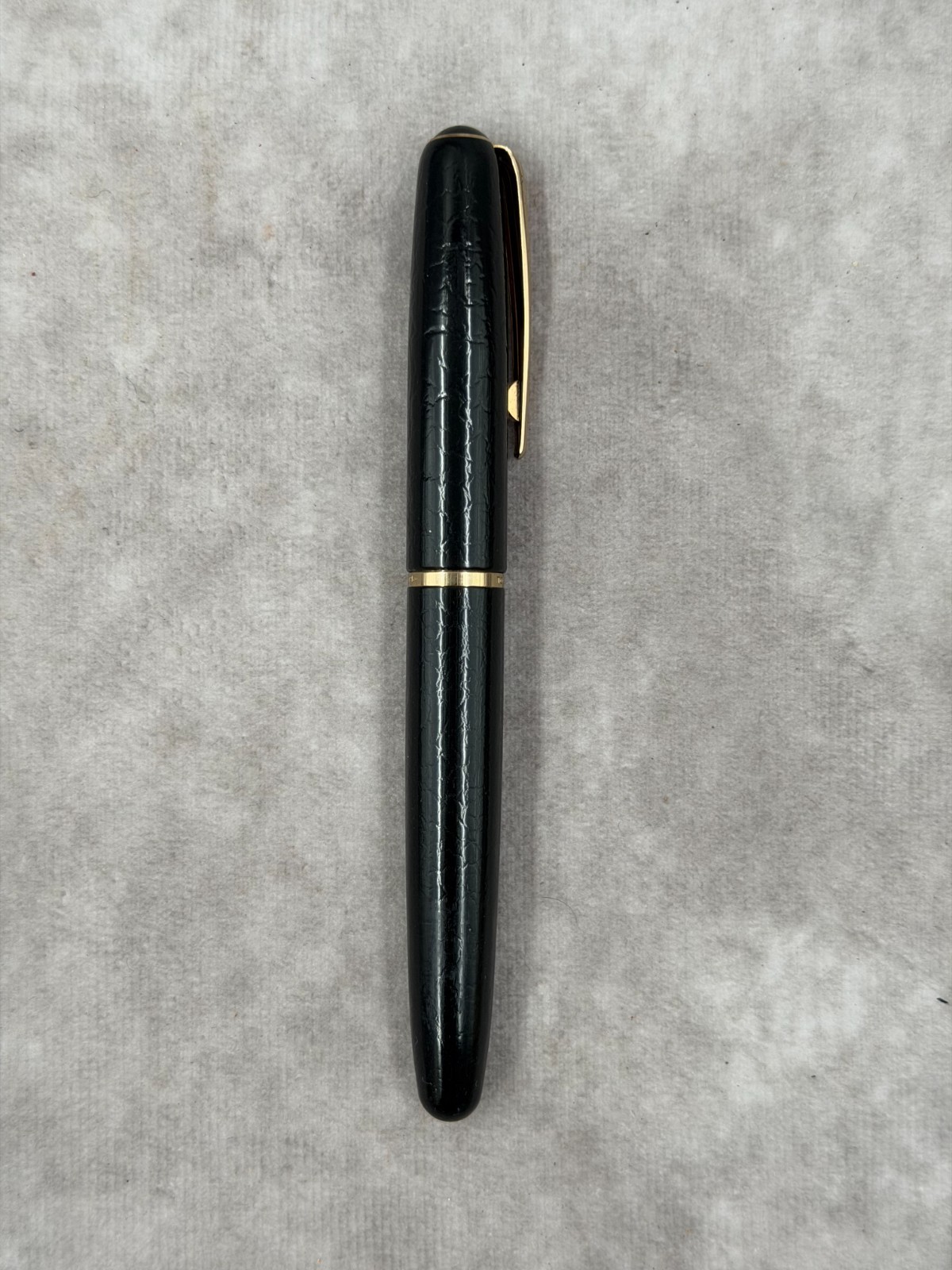 Vintage Tombow Zoom 919bw Black Textured Rollerball Pen Gold Trim Japan Rare