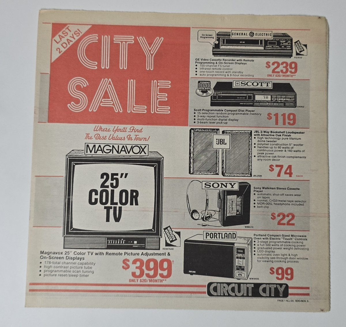 Vintage 1989 Circuit City Catalog Sony JVC Kenwood Camcorder Audio 12 Pages Ad