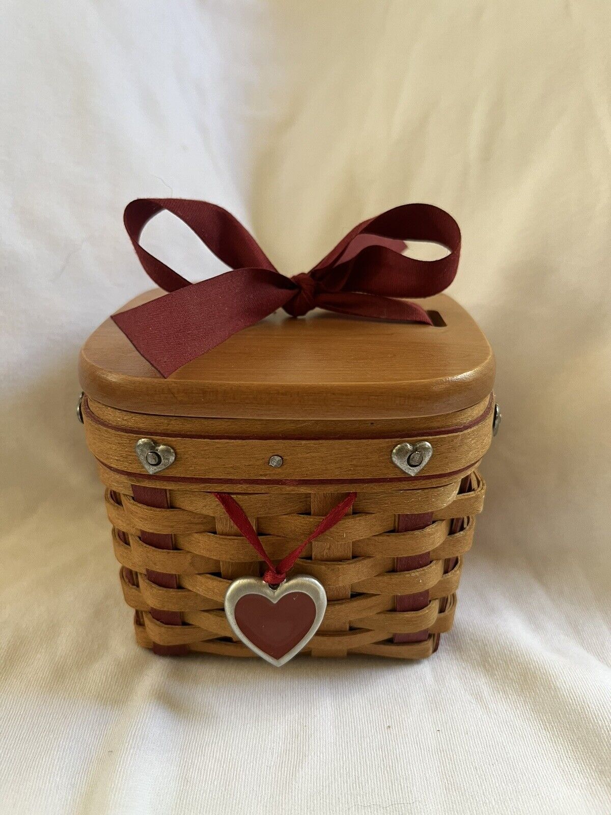 Longaberger 2003 Small Sweetest Gift Sweetheart Basket W/ Lid & Protector