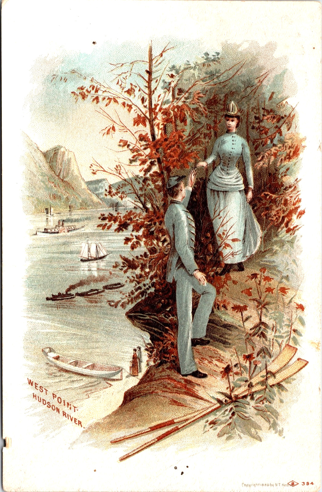 Vintage West Point Soldier Victorian Lady Hudson N.Y Jewett's Heater Trade Card Vintage West Point Soldier Victorian Lady Hudson N.Y Jewett's Heater Trade Card
