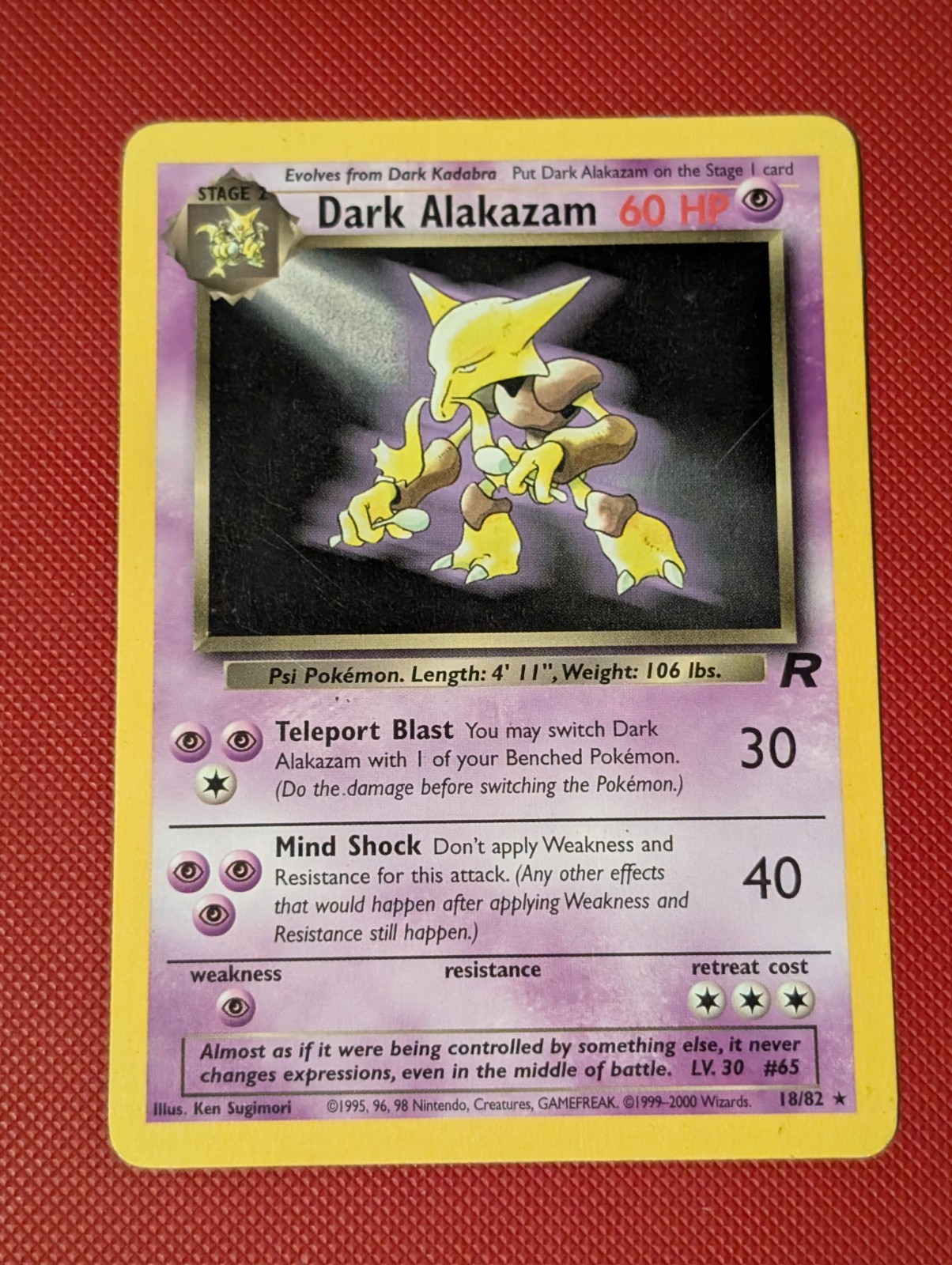 Pokemon TCG - Dark Alakazam - 18/82 Non Holo - Team Rocket LP