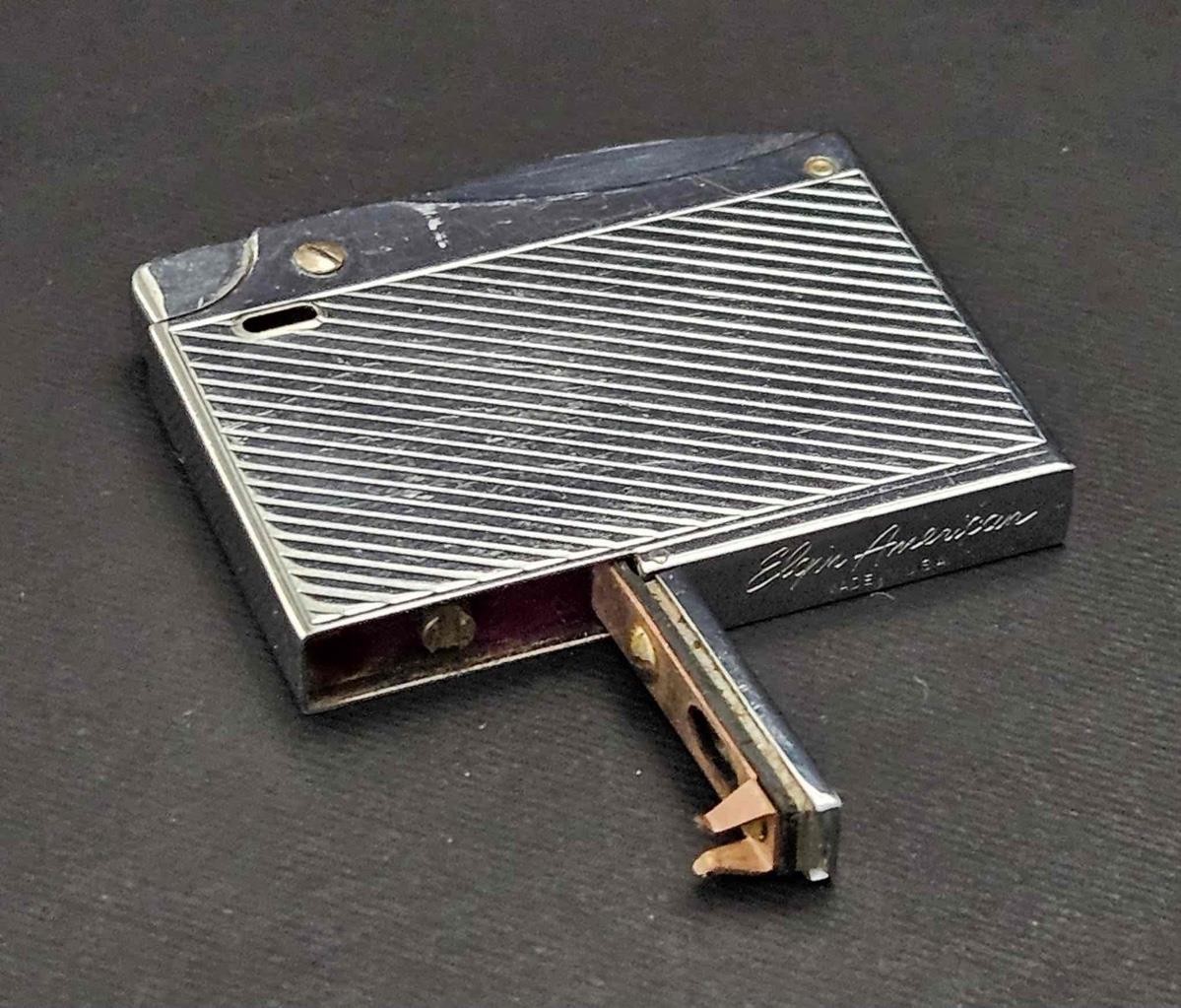 Elgin American Chrome Rare Trap Door System Mid Century Lighter Salesmen Sample