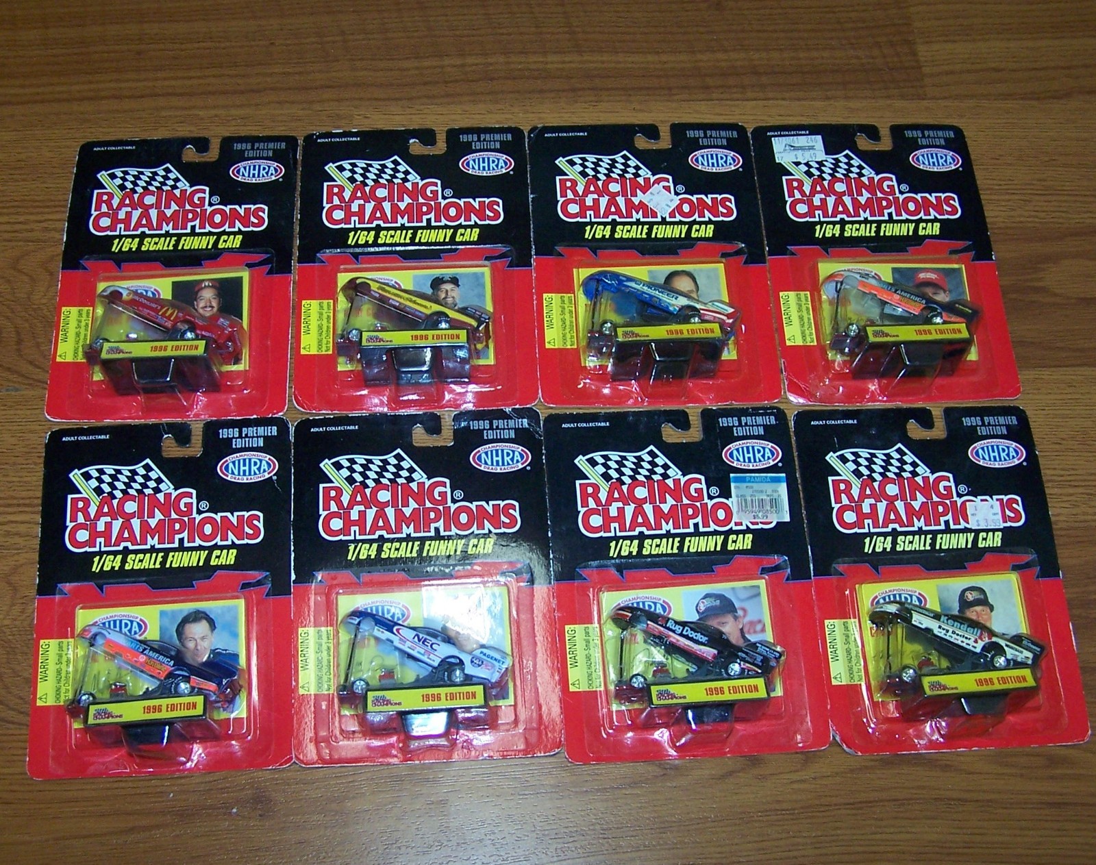 Racing Champions 1996 Premier Edition NHRA Funny Car 1/64th Scale (Lot of 8)
