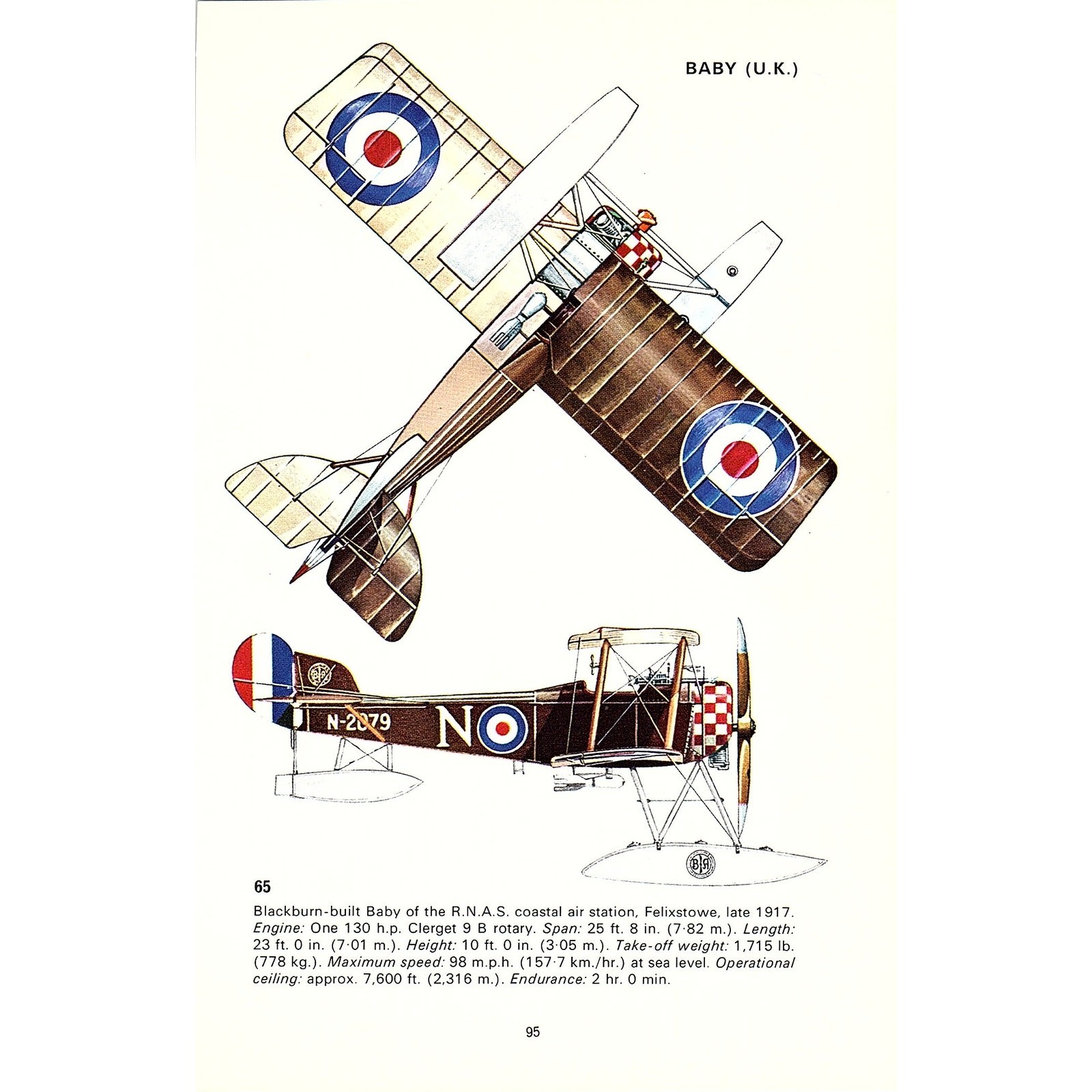 Blackburn Baby Friedrichshafen FF33J UK Germany 1968 Aircraft Bomber Print SE1-1