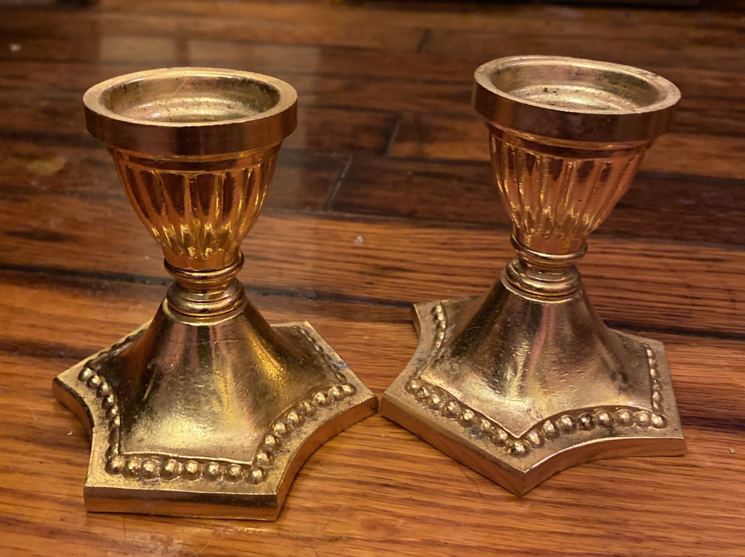 VTG Bella Pieza Candle Pair Stick Holders 3.25\