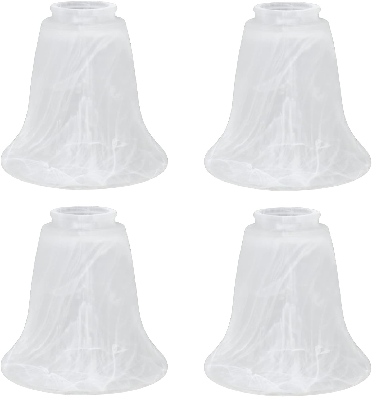 Transitional Alabaster Glass Shades, 4 Pack