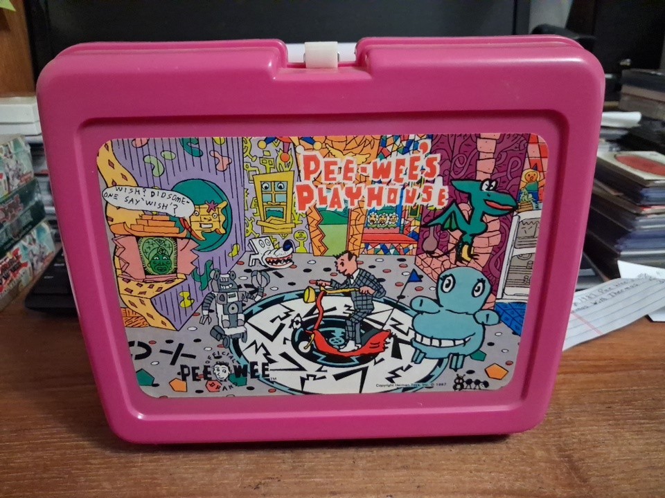 Vintage  1987 Plastic PEE WEE HERMAN Lunchbox - Pee-Wee\'s Playhouse w/ Thermos