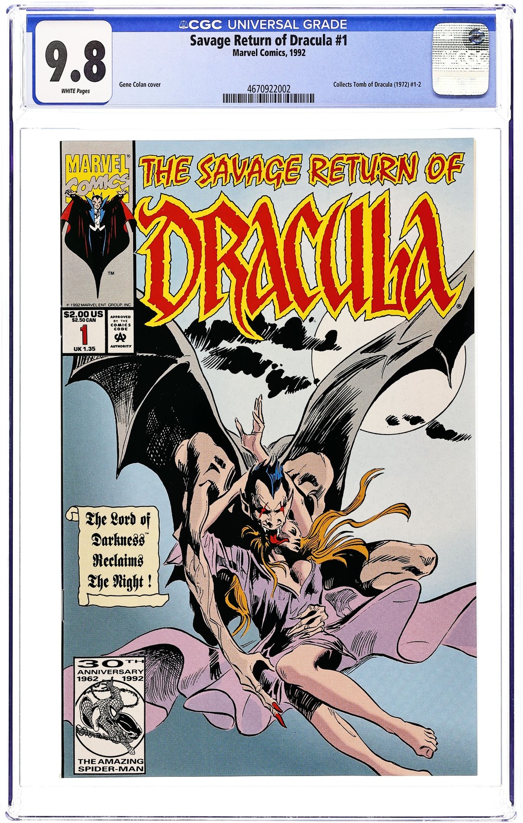 Savage Return of Dracula #1 CGC 9.8 1992 4670922002