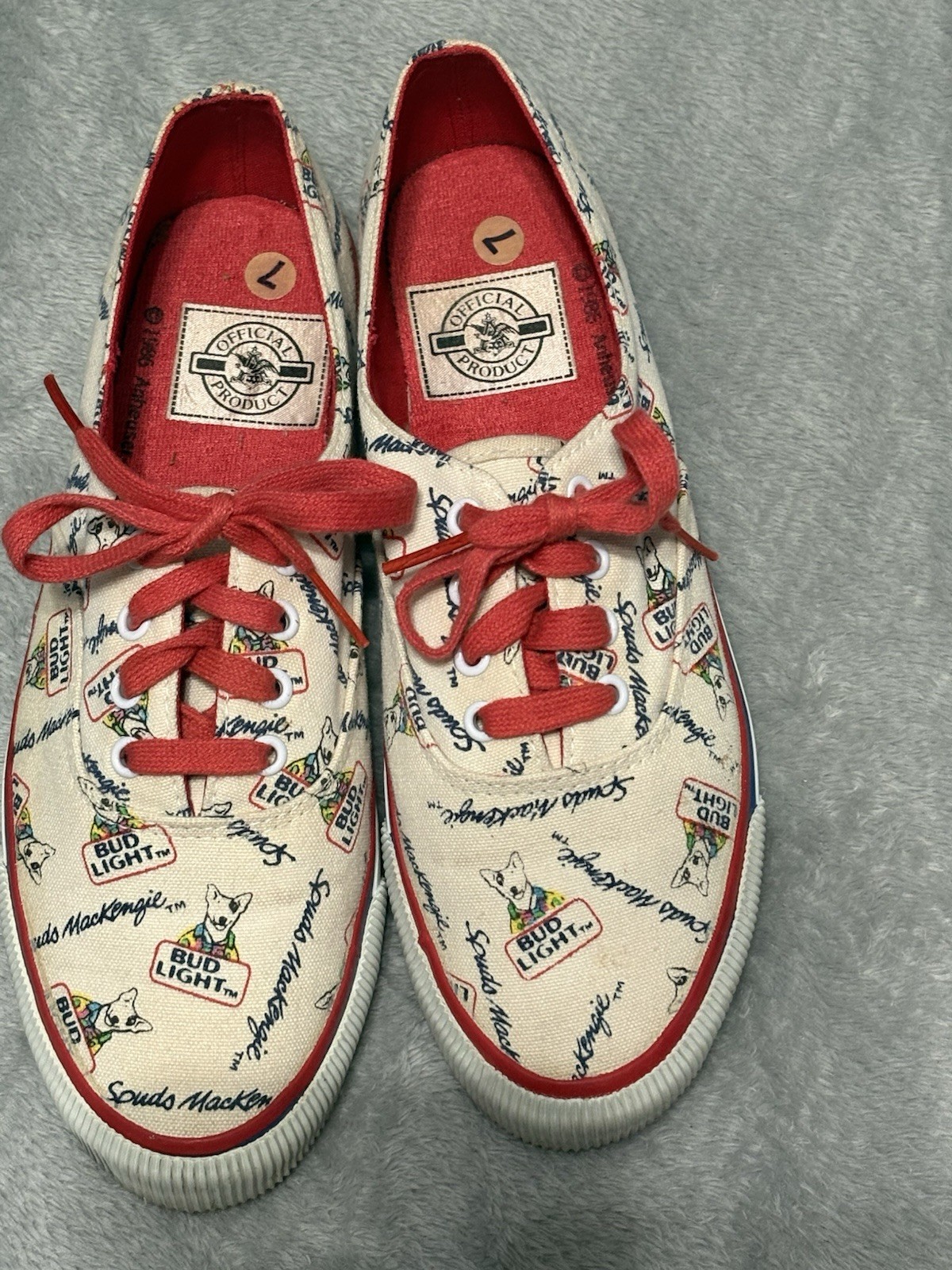 Bud Light Anheuser Busch Vintage 1986 Women Sz 7 Budweiser Spuds Mackenzie Shoes