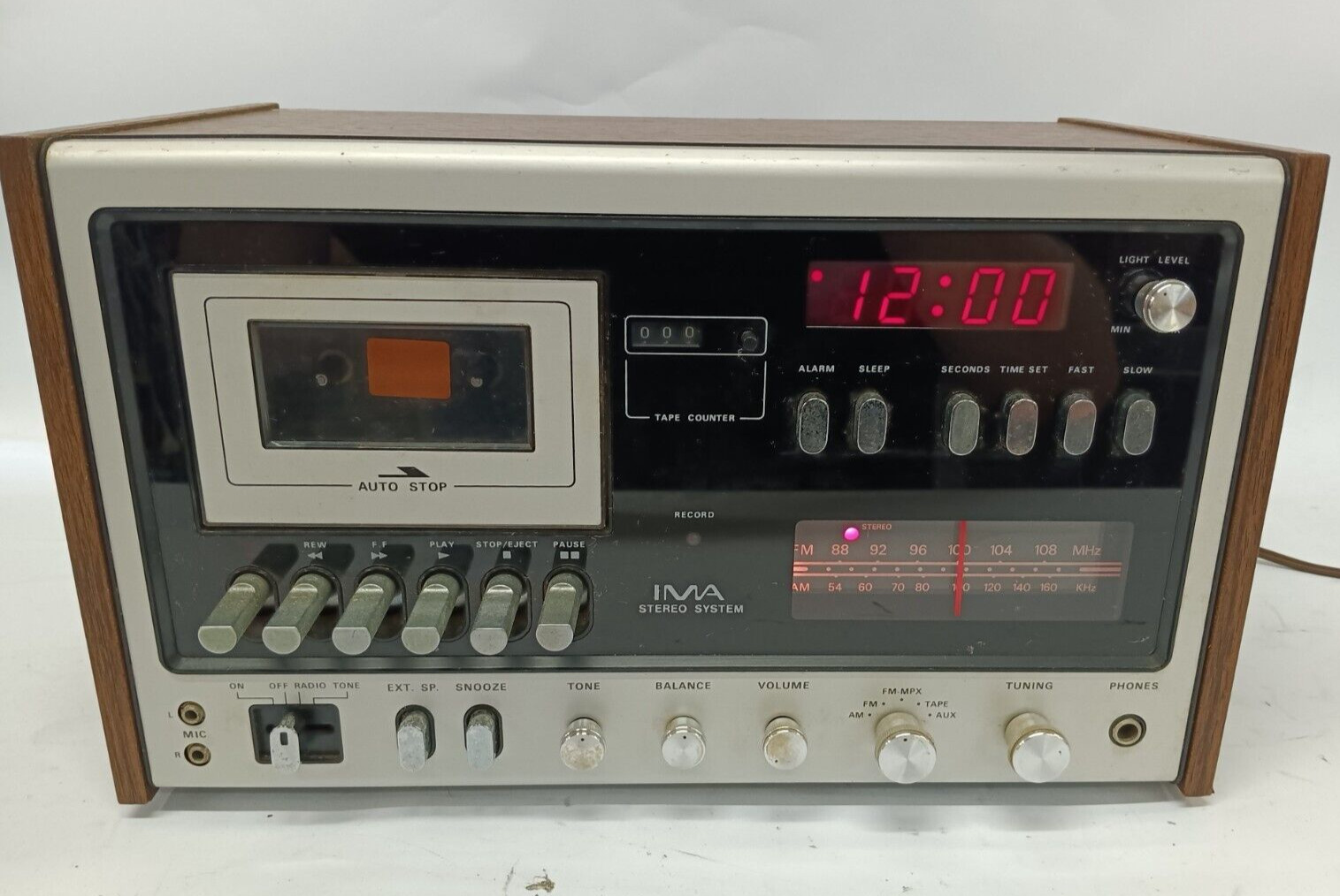 Vintage Craig IMA PS 2000 Radio Alarm Clock Cassette
