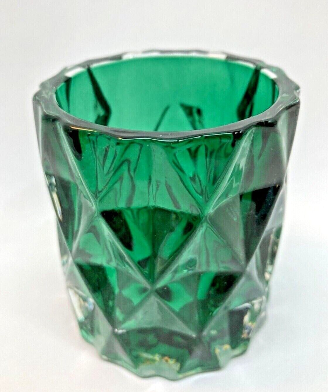 Yankee Candle Fractal Glass Emerald Green Votive Candle Holder