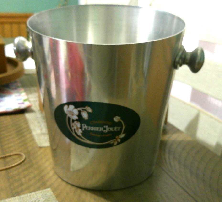 Perrier Jouet Champagne Ice Metal Bucket Knob Handles Vogalu France Vintage Rare