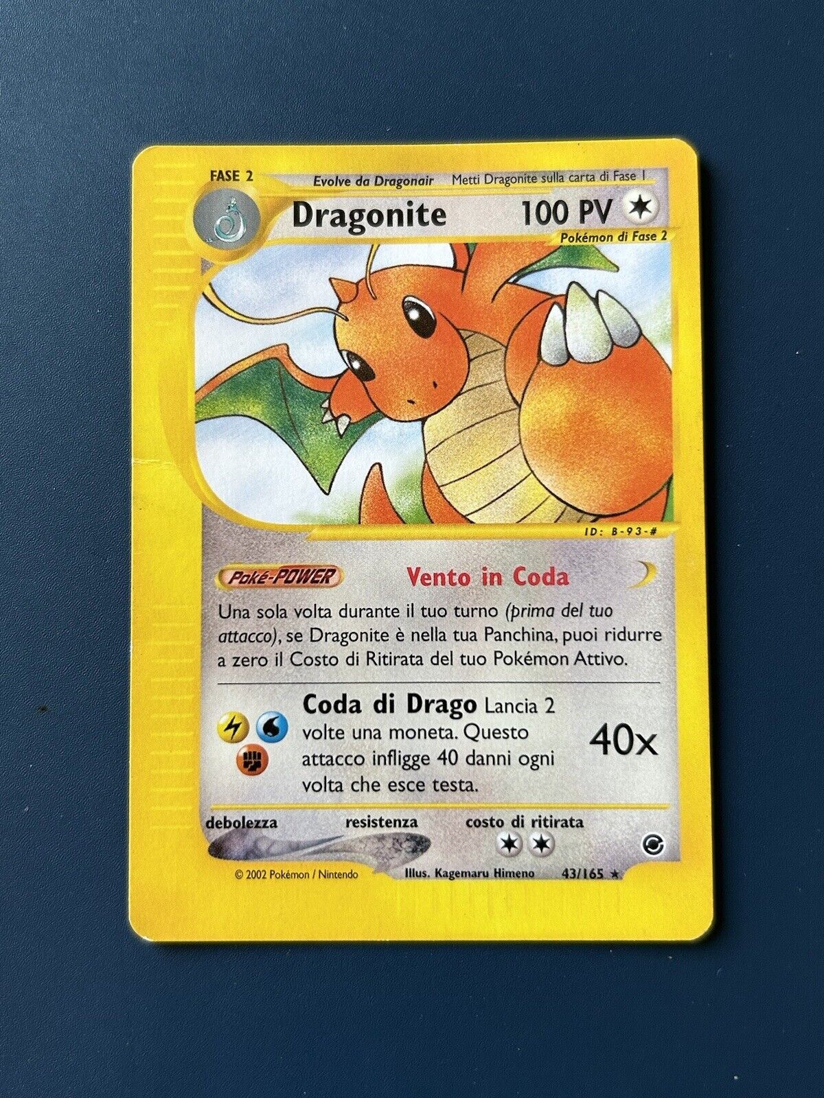 Pokemon Card Dragonite 43/165 Expedition Old Ita
