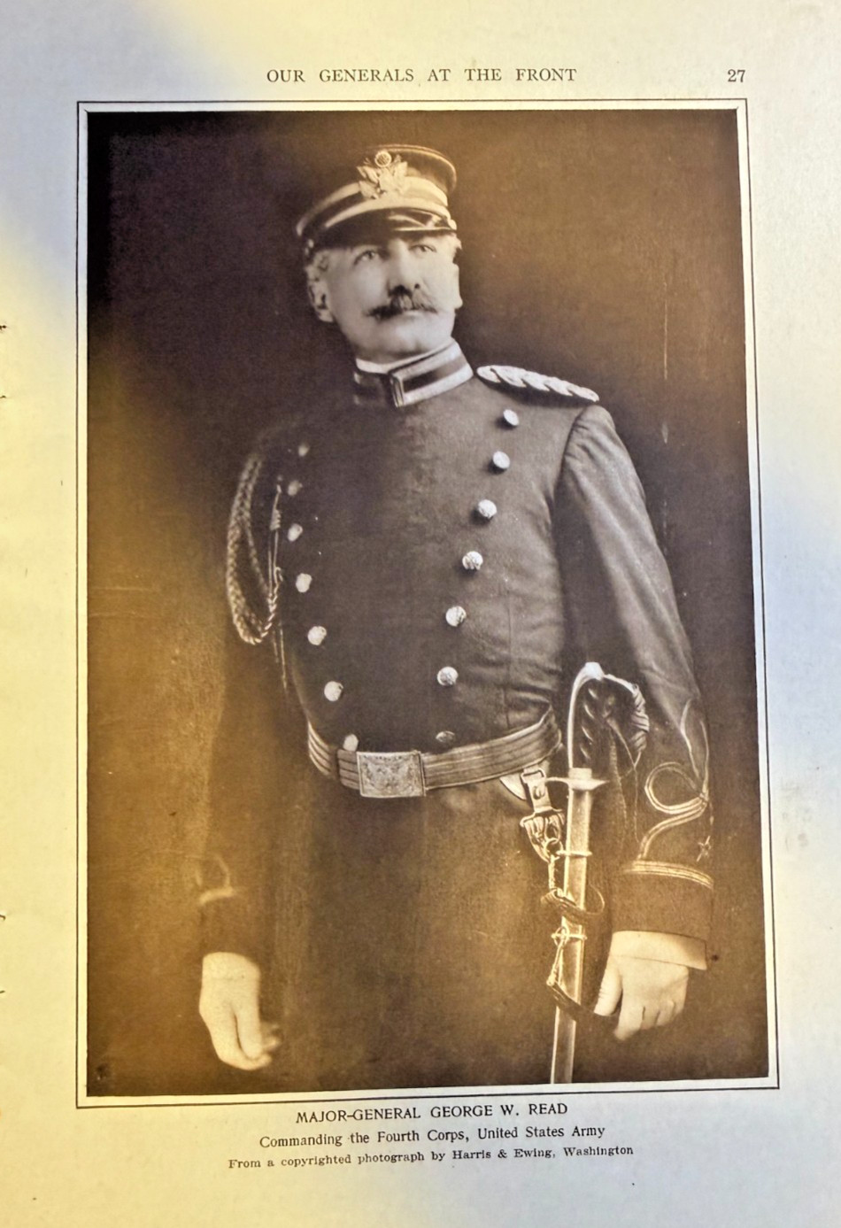 1918 Vintage Magazine Illustration Major General George W. Read
