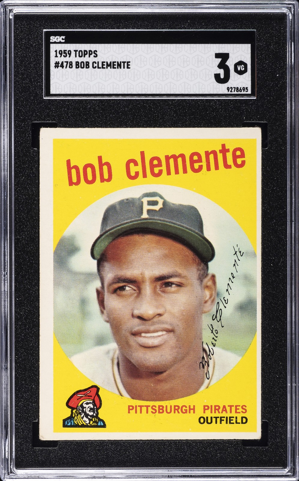 1959 TOPPS #478 BOB CLEMENTE SGC 3
