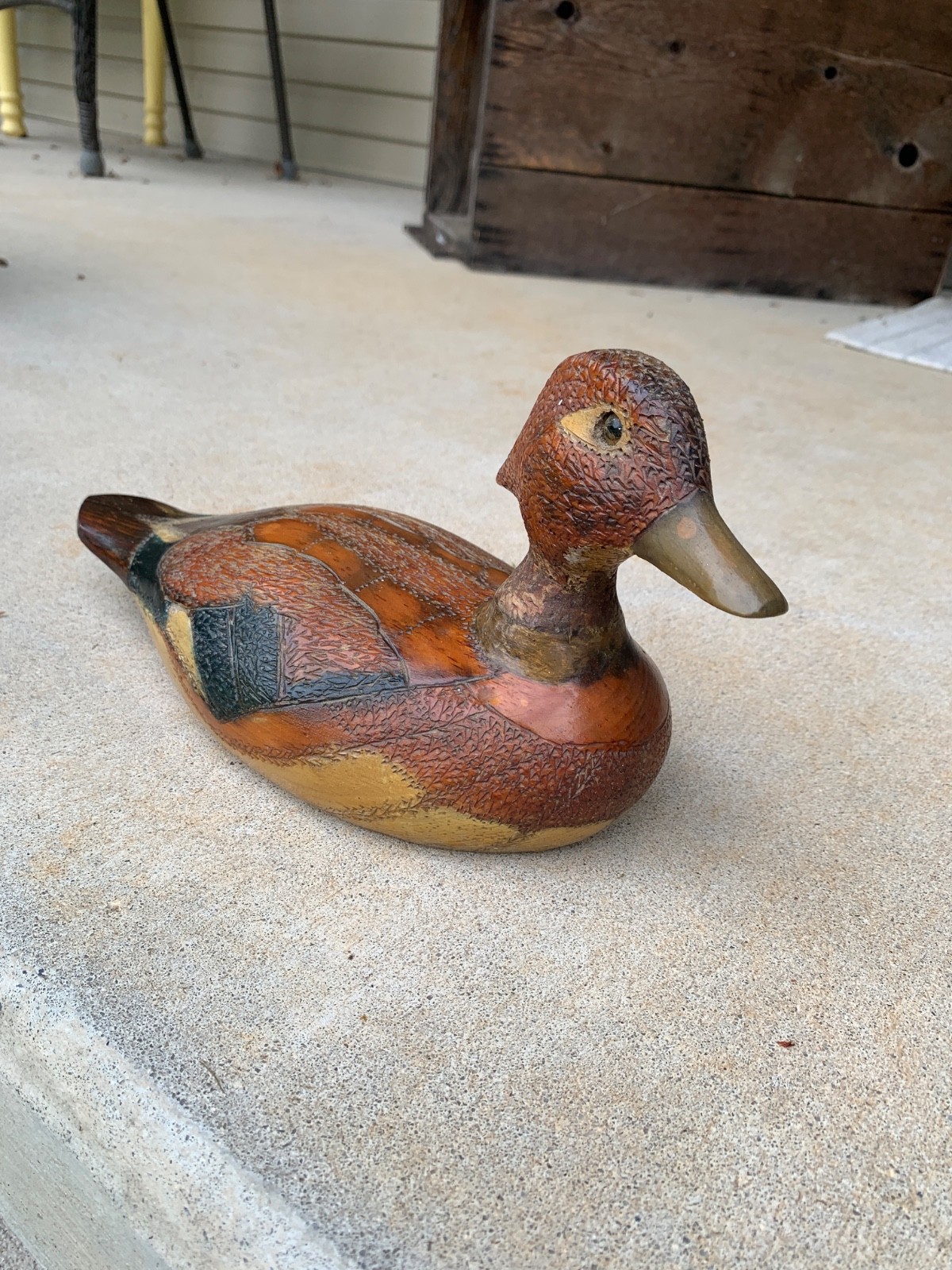 Vintage 1985 Wooden Handcarved Duck Decoy Figurine 11.75” *condition issues* Vintage 1985 Wooden Handcarved Duck Decoy Figurine 11.75” *condition issues*