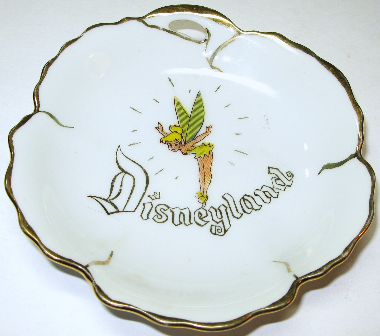 Vintage 1950's Eleanore Welborn Disneyland, Disney Trinket Dish, Tinkerbell