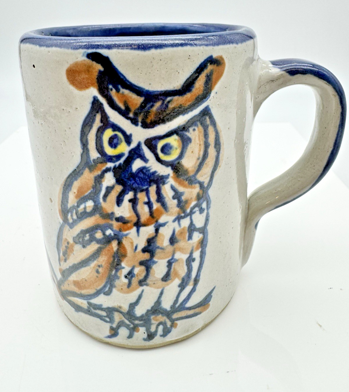 VTG Louisville Stoneware Owl Printed Coffee & Tea Mug Glazed Stoneware  Ex Cond