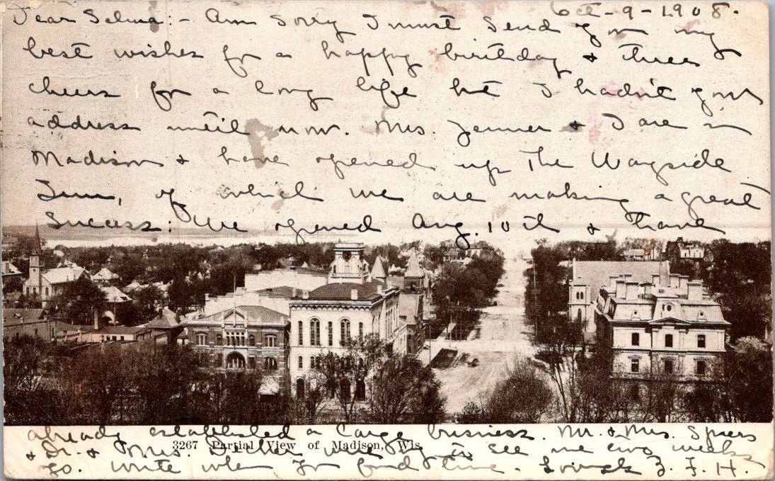 Partial View MADISON, Wisconsin WI c1909 Postcard