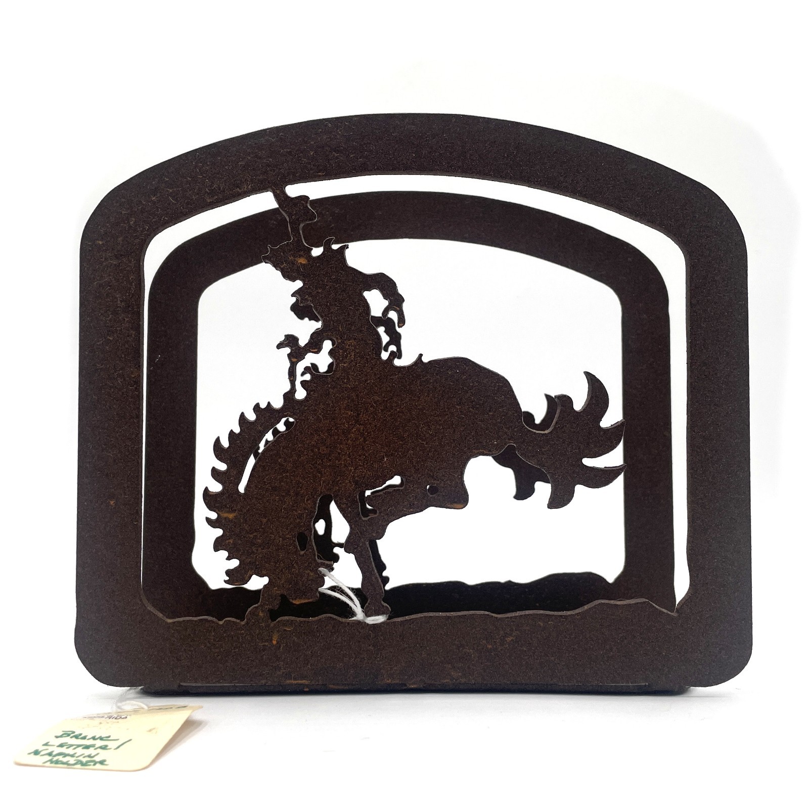 Cut Metal Bronco Horse Cowboy Napkin Letter Holder Rustic Ranch King\'s Saddlery Cut Metal Bronco Horse Cowboy Napkin Letter Holder Rustic Ranch King\'s Saddlery