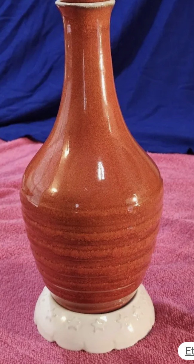  Vintage Frankoma  Pottery V-8 Collector Series Vase 1976, #2729, Joniece Frank