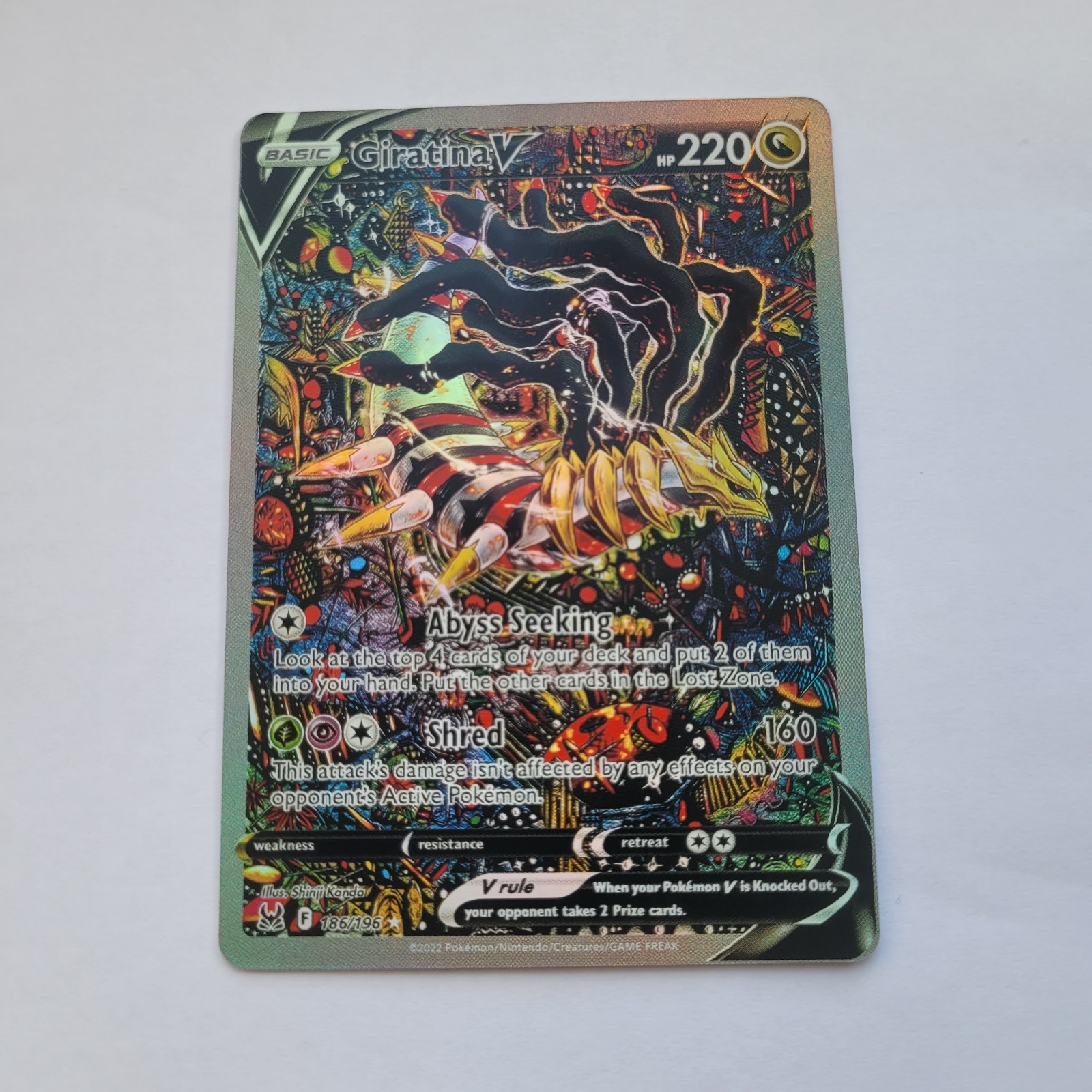 Giratina V (Alternate Full Art) 186/196 Swsh11: Lost Origin Holo