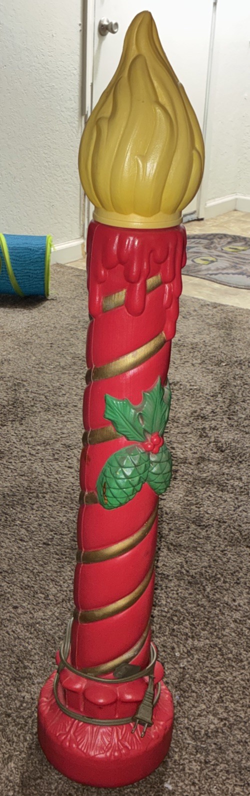 Vintage Empire Noel Candle Stick Blow Mold Outdoor Christmas Decor Tested Works