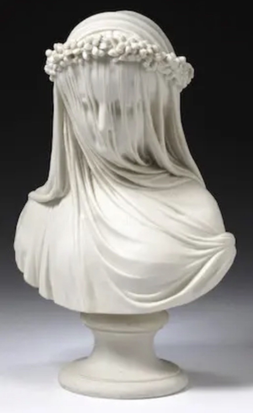 ⚡️⚡️Outstanding Veiled Bride Bust By Raffaele Monti Circa 1861⚡️MASTERPIECE