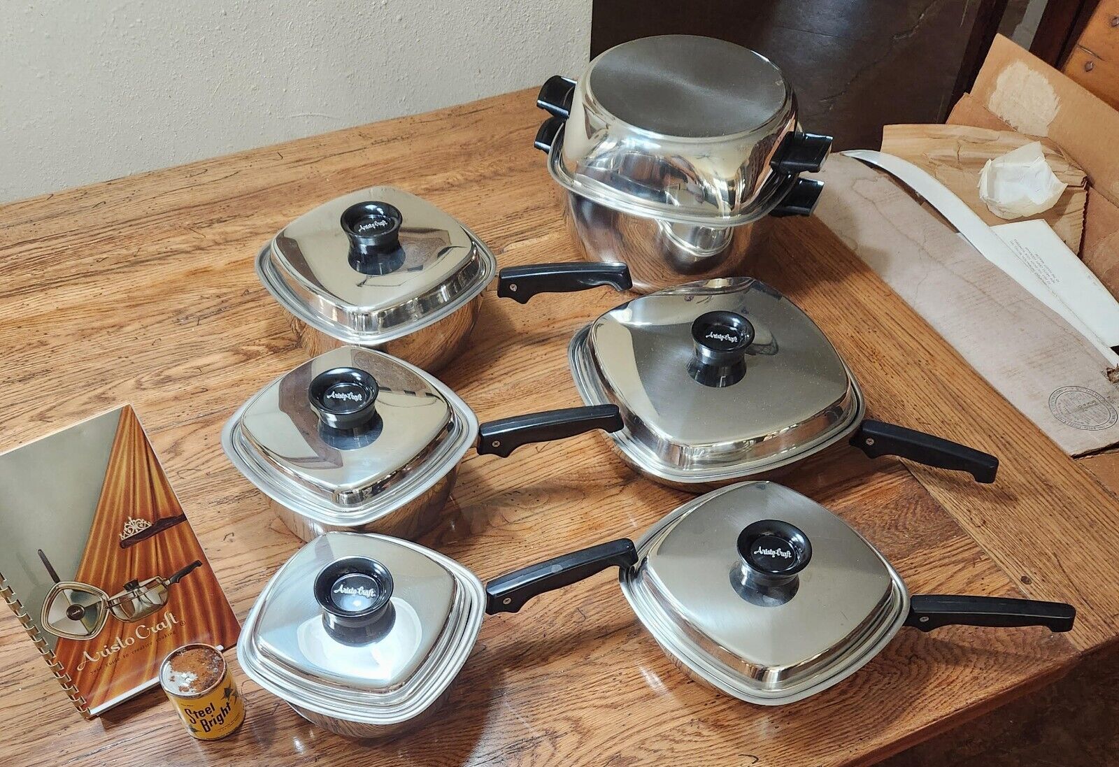 Vintage 1960\'s Aristo Craft Stainless Steel New Cookware Set from West Bend