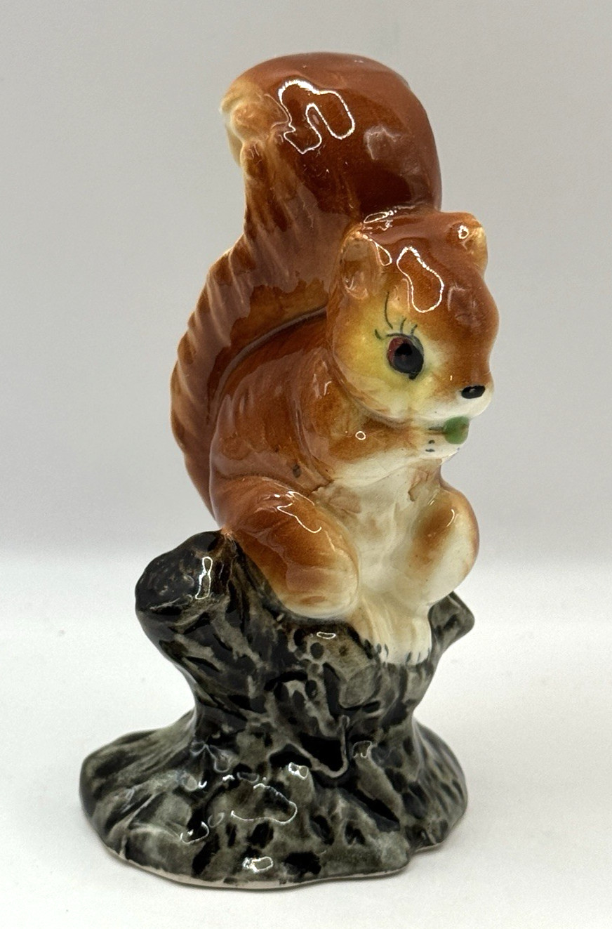 Norleans Squirrel Holding Acorn Figurine Japan