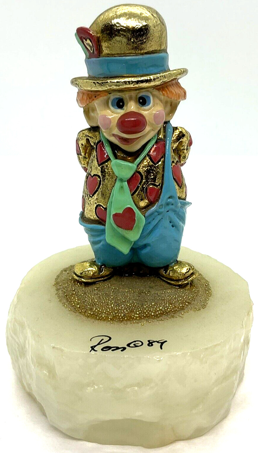 Vintage 1989 Ron Lees World of Clowns USA Circus Gold Plated Hand Painted Signed