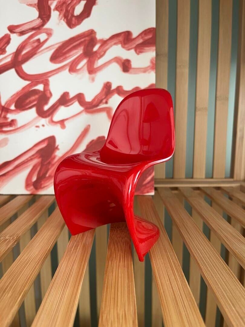Vitra Miniature Chair Panton Red Plastic Material Collectible Display