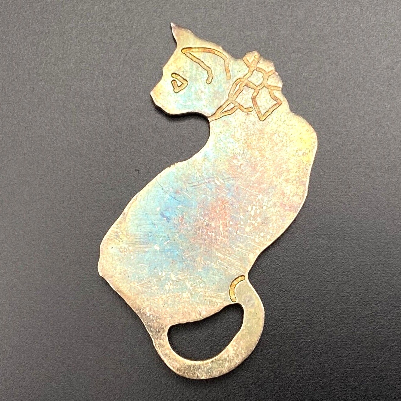 Vintage Gumps Italy Cat Silver Bookmark