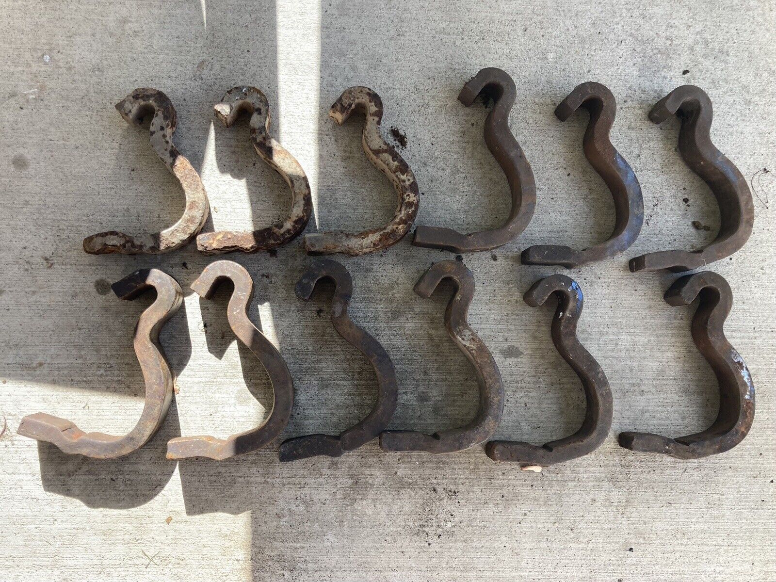 12 Rail anchors railroad track braces barn door handles vintage Gate Hardware