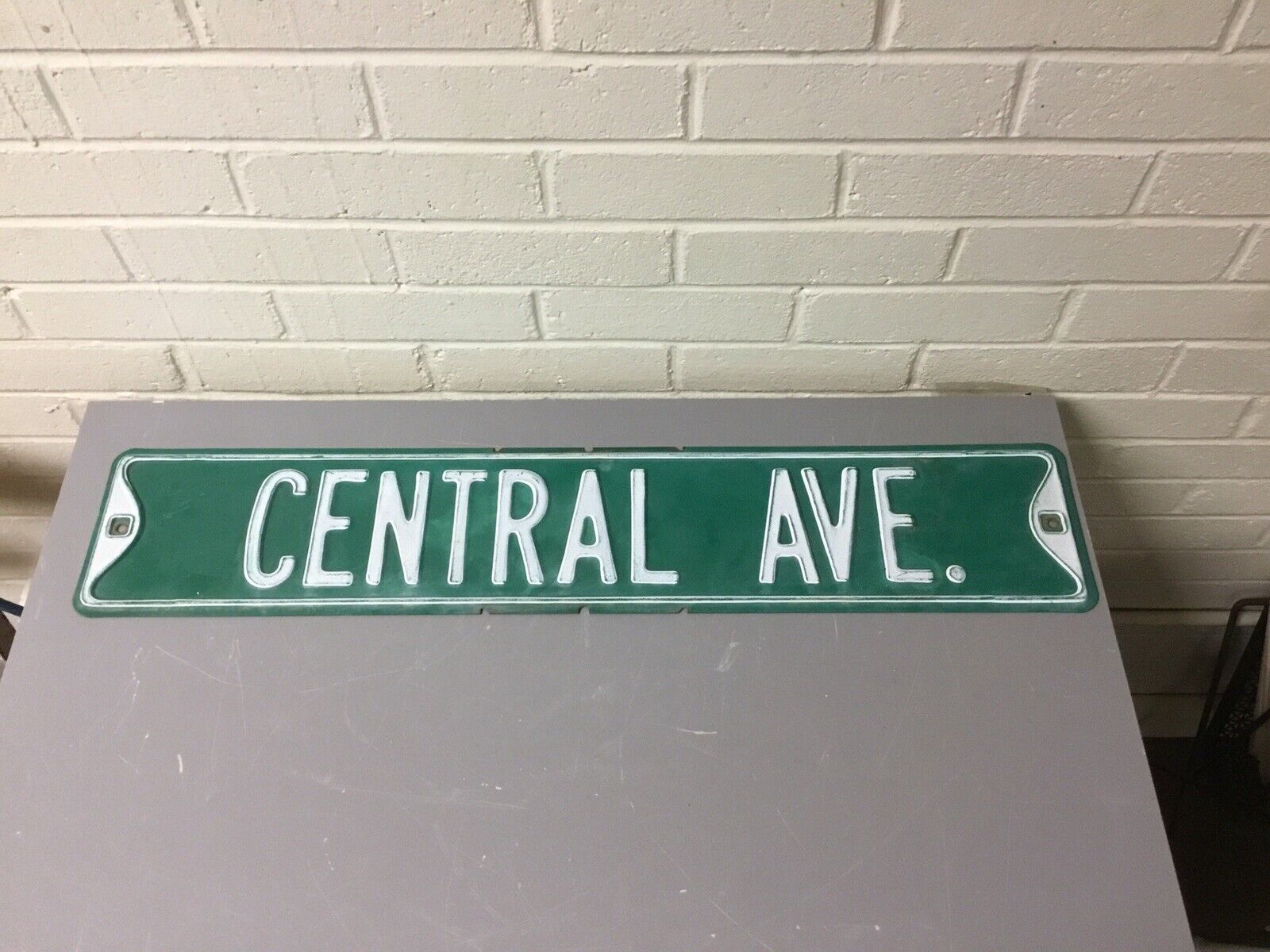 VINTAGE METAL RAISED LETTER STREET SIGN “CENTRAL AVE” 30” 2 AVAILABLE