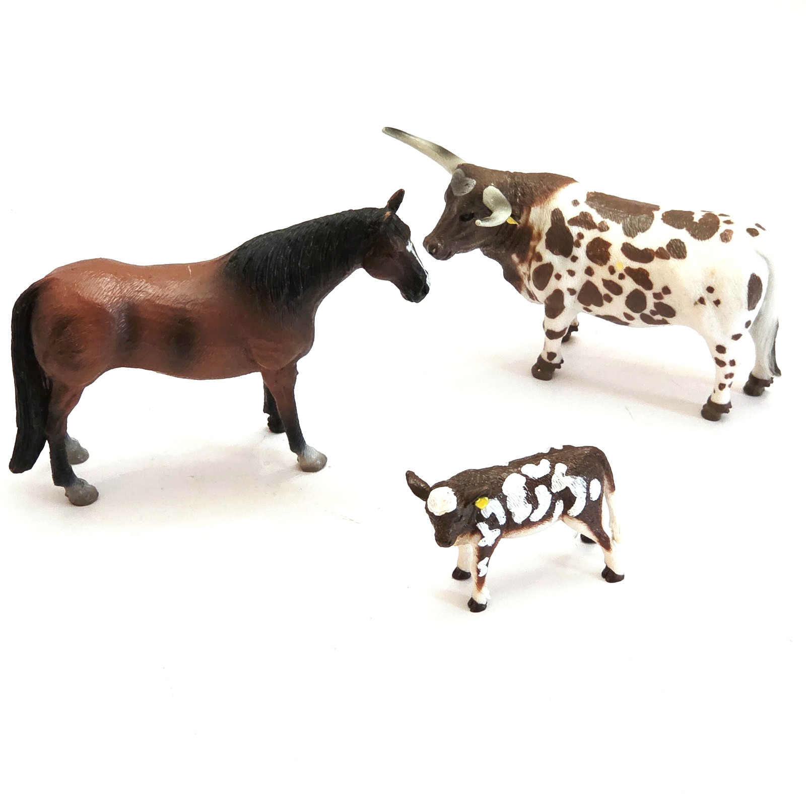Big Country Toys Longhorn Cow Calf Horse Farm Ranch Barn Figure  Animal Lot