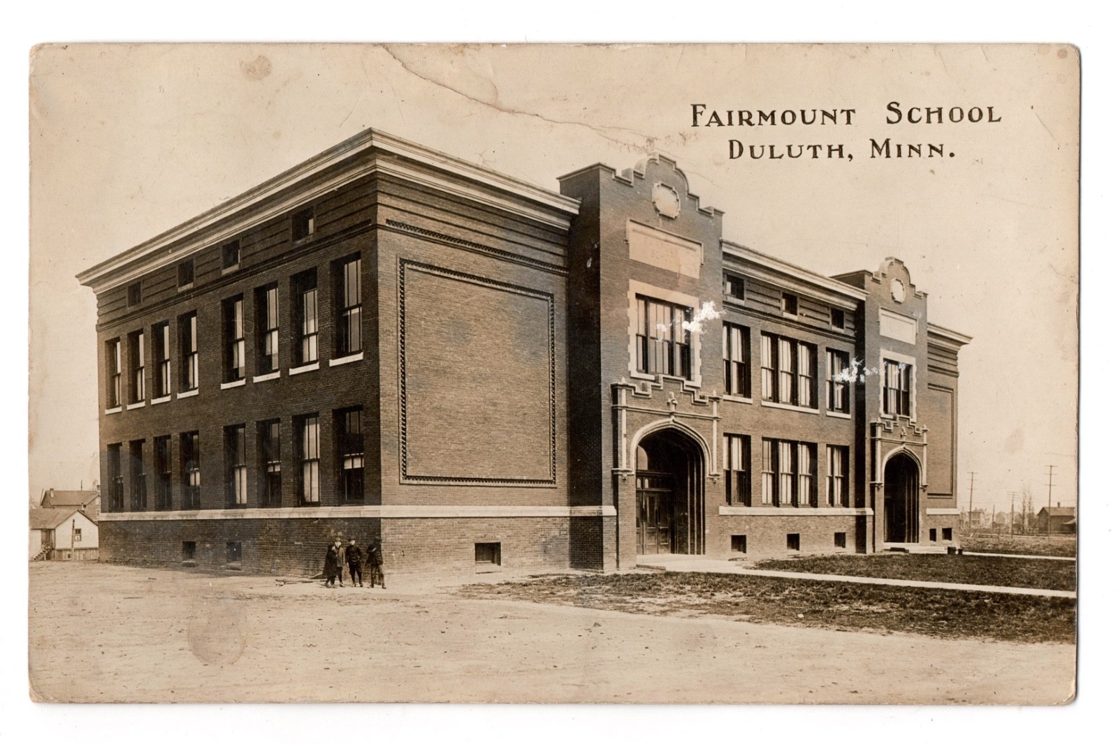 People Fairmount School Duluth Minnesota MN Real Photo Postcard RPPC Posted 1914 People Fairmount School Duluth Minnesota MN Real Photo Postcard RPPC Posted 1914