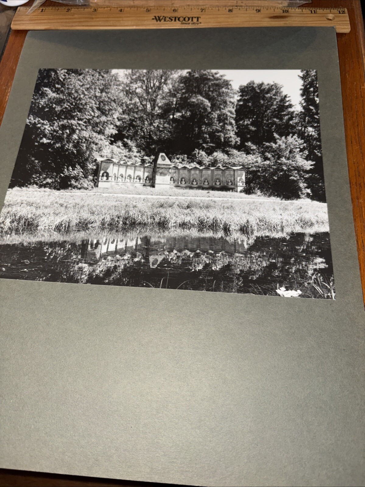 Antique Stowe Park Temple Of British Worthies  Mounted Architecture Photo W Kent