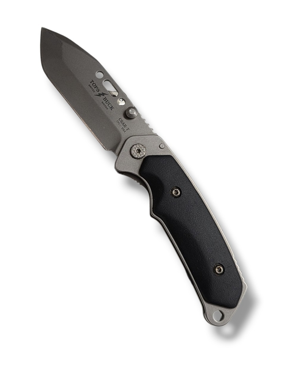 2011 TOPS / BUCK KNIFE 090 CSAR-T 420HC BLADE BLACK RUBBER HANDLE