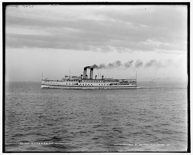 Photo:New York Philadelphia Norfolk RR Steamer Pennsylvania c1905