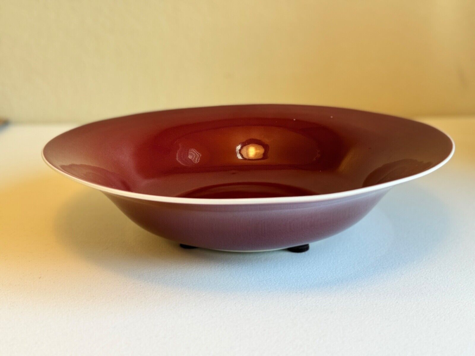 Chinese Oxblood 14’ W Porcelain Presentation Platter Plate 