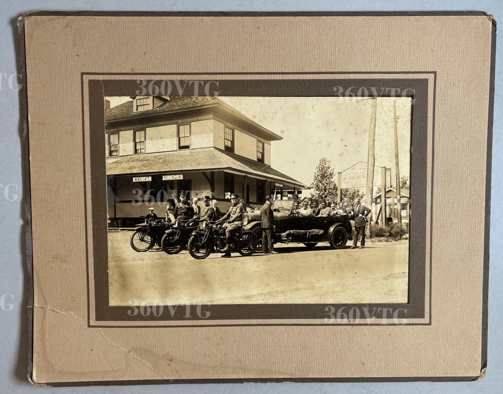 1924 photo police on Indian Motorcycles w/ Egyptian Government State Limit NY