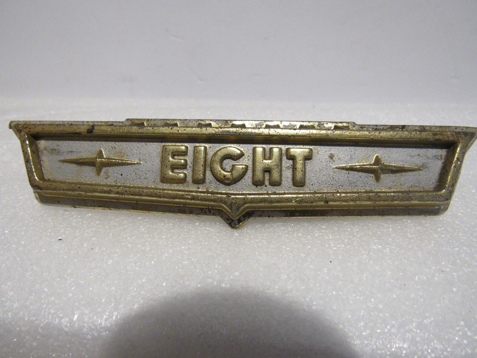 Vintage EIGHT 1946-1948 MERCURY EIGHT TRUNK EMBLEM Metal Gold USA