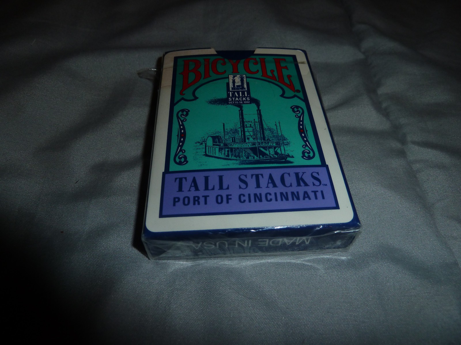 Vintage Bicycle Tall Stacks 1992 Playing Cards Port of Cincinnati Opened plastic Vintage Bicycle Tall Stacks 1992 Playing Cards Port of Cincinnati Opened plastic
