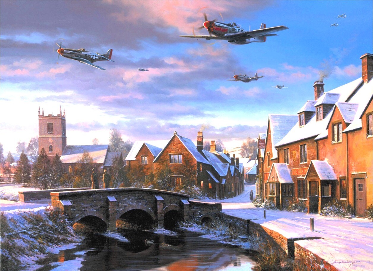 Warm Winter's Welcome by Nicolas Trudgian signed by 357th Fighter Group Aces