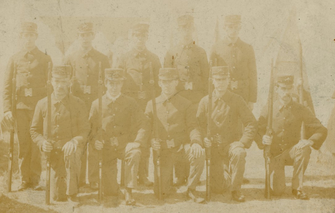 2nd Regiment Massachusetts Military Photo Men at Muster With Trapdoors