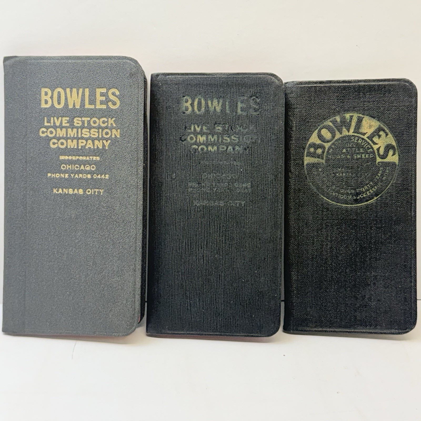 Antique Bowles Live Stock Commission Co Pocket Diaries 1923-1927 Chicago KC Lot