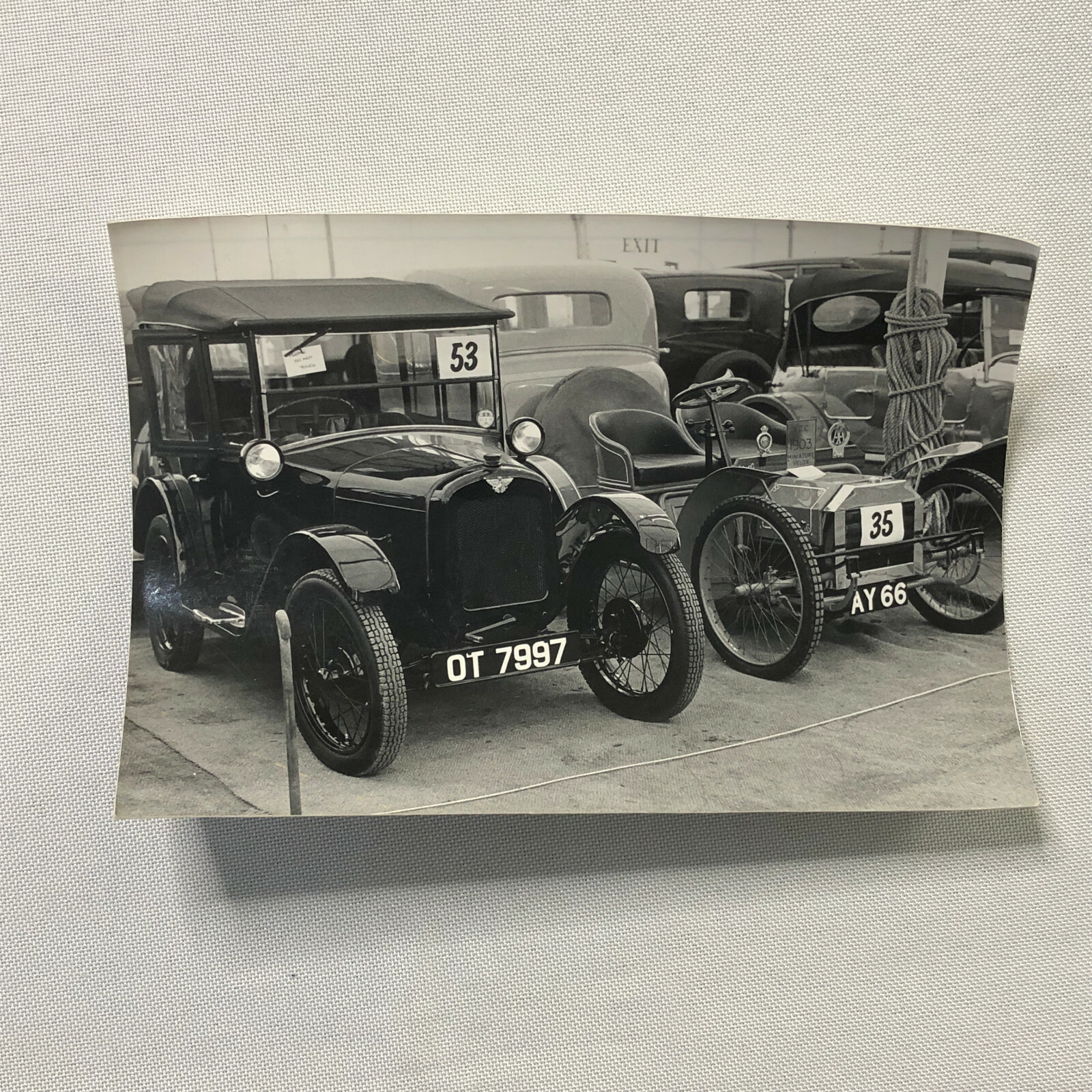Antique Cars at Vintage Auction Photo Photograph Print 1903 Velox Miniature + 